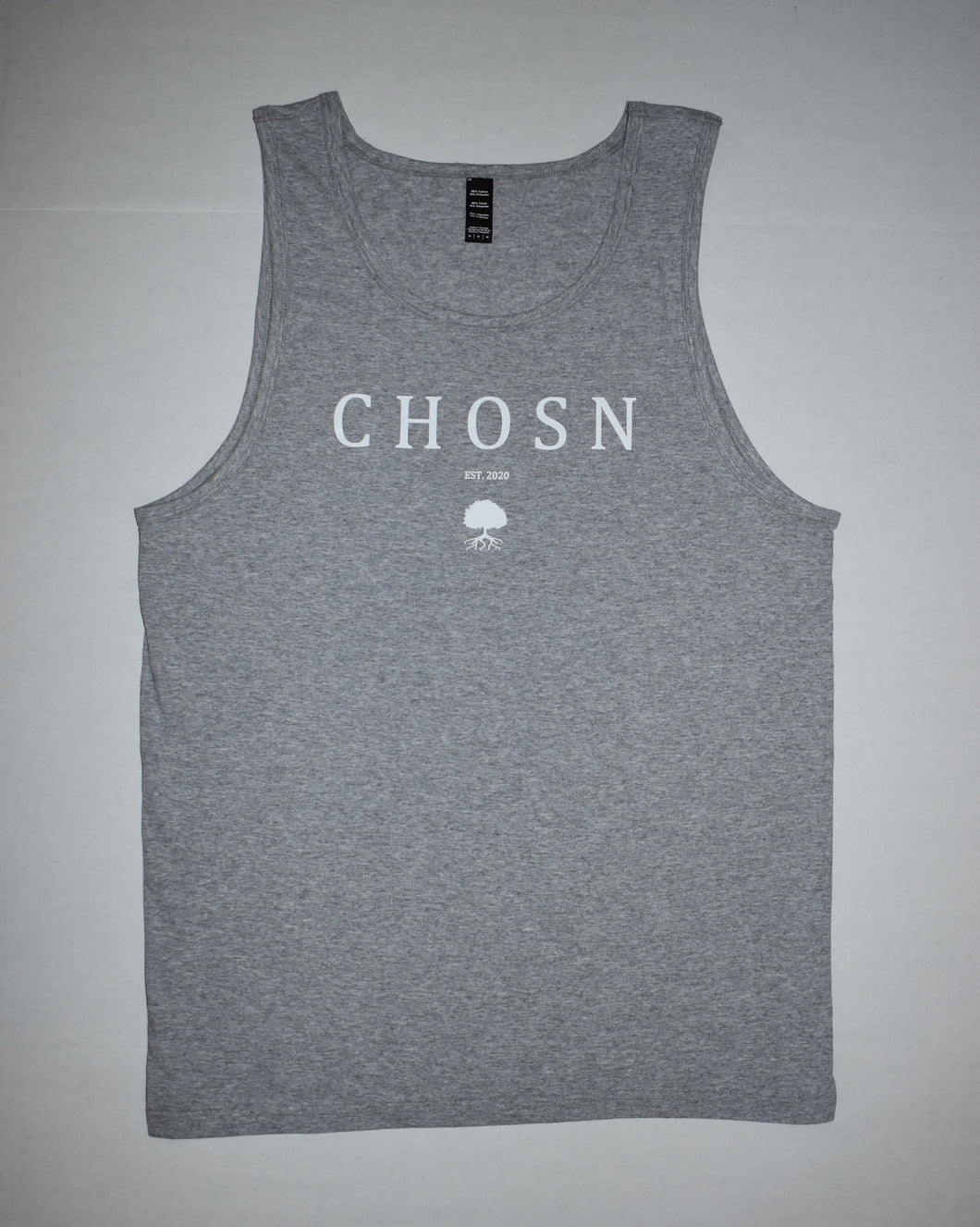 Heather Grey CHOSN Tank Top (White)